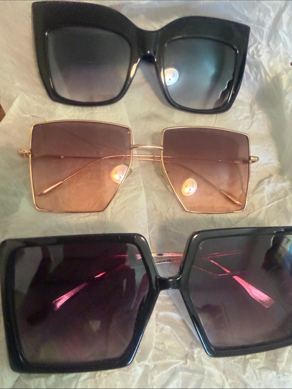 Women's Square Frame Sunglasses - Black and Brown